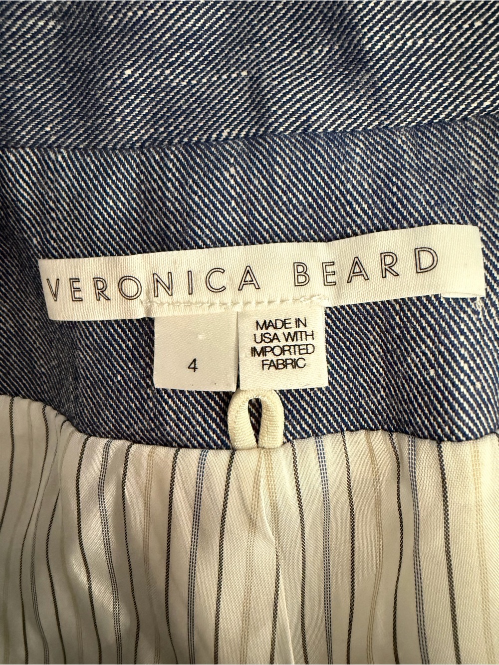 Veronica Beard kelson Linen Double Breasted Roll Sleeve Blazer 36983 - Picture 6 of 11